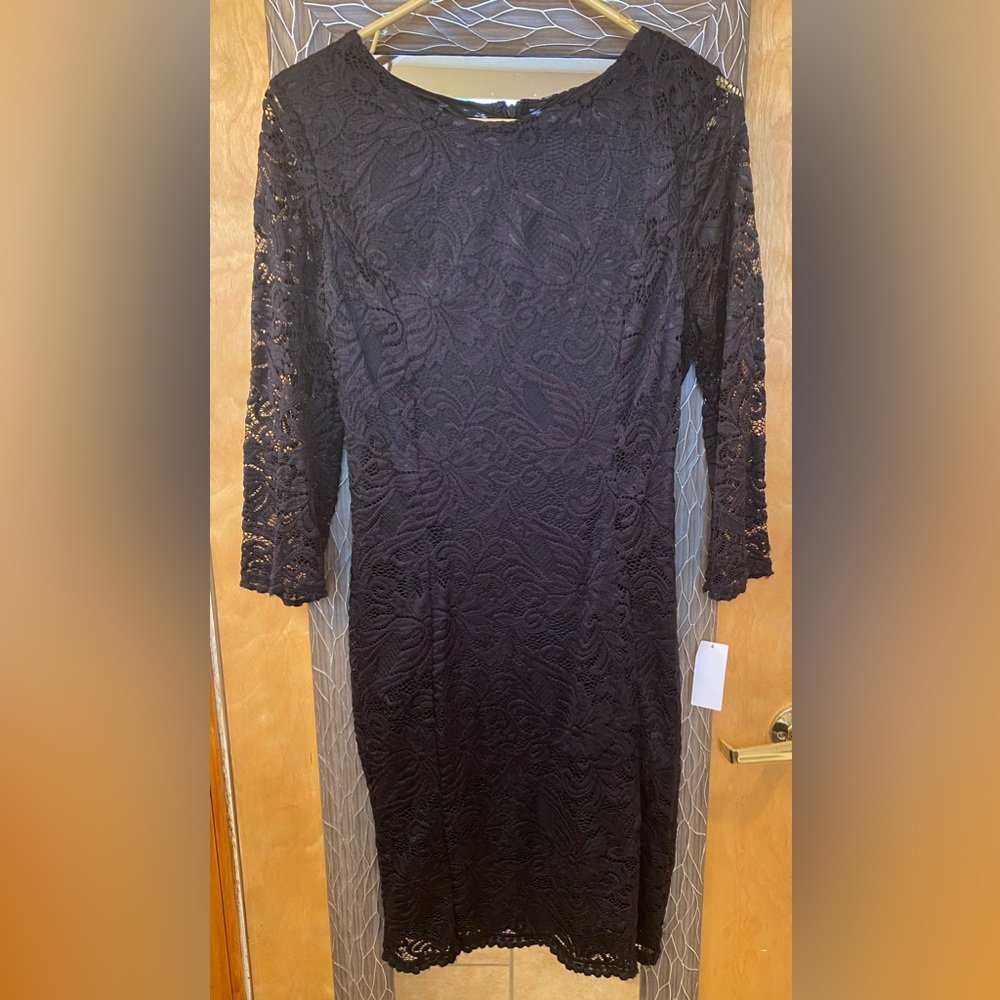 Attention Black Lace Long Sleeve Dress